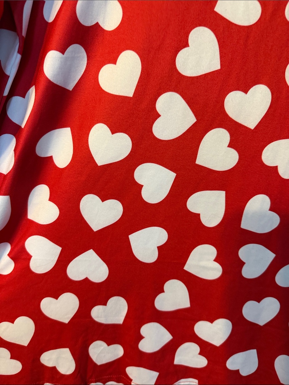Red Heart-Print Ruffle Sleeve Tunic Top - Picture 5 of 6